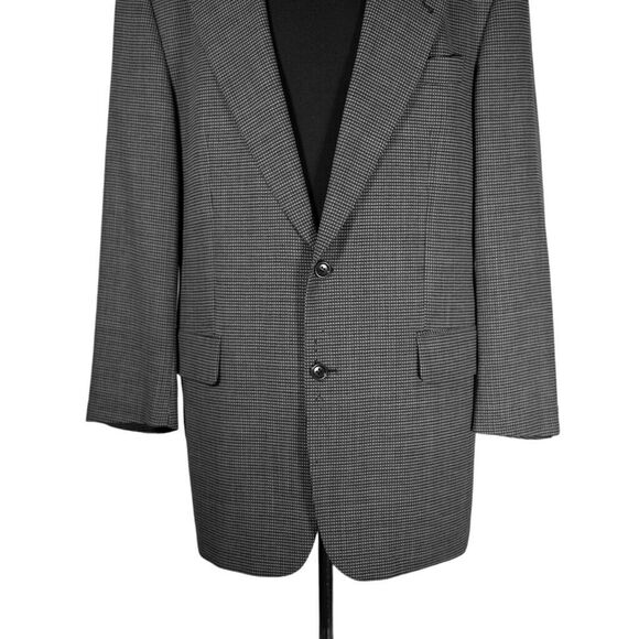 Hugo Boss Mens Blazer Gray Check 100% Wool 2 Button Lined Jacket Sport Coat 44L - Picture 6 of 11